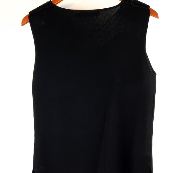 Large Elegant Beta's Black Sleeveless Beaded Party evening Top - Picture 3 of 7